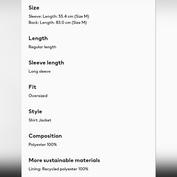 🆕️NWT H&M Oversized Shacket in 'Dark Beige/Checked', Size Medium - Picture 10 of 16